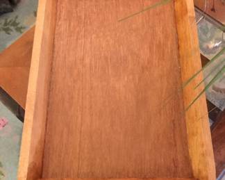 Rustic Wooden Serving Tray with Curved Metal Handles