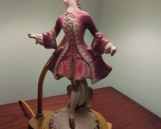 Vintage Rococo Style Porcelain Figurine Lamp second image
