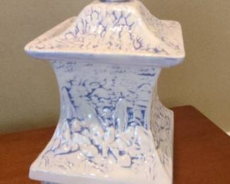 Blue and White Pagoda Ginger Jar