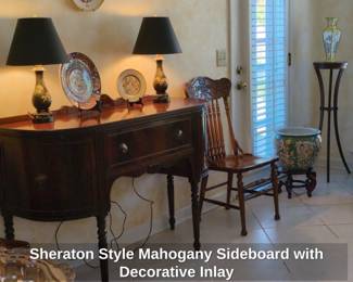 Sheraton Style Mahogany Sideboard with Decorative Inlay