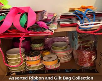 Assorted Ribbon and Gift Bag Collection