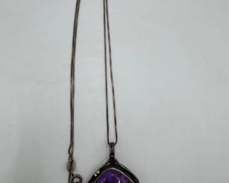 Vintage Sterling Silver w/ Purple Mojave Turquoise Necklace