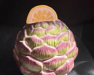 Vintage Fitz and Floyd Artichoke Lidded Dish