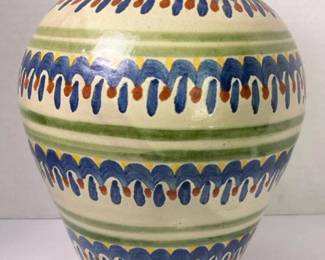 132 handpaintedmajolicastyleceramicvase