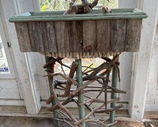 506 rustichandmadewoodenplanterstandwit