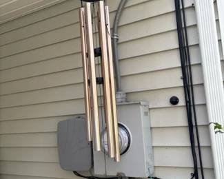 486 largegoldtoned5tubewindchimeswith