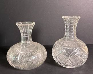 099 pairofcutglasscrystaldecanters