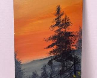 166 14x8originalsunsetlandscapepainting