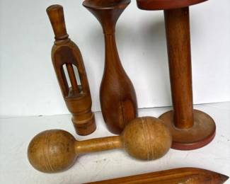 483 largeantiquewoodentextilemillbobbin