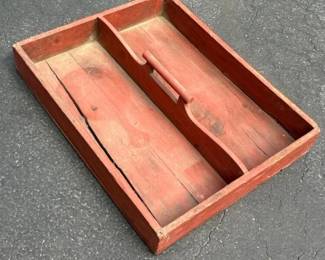 098 vintagewoodendividedtooltote
