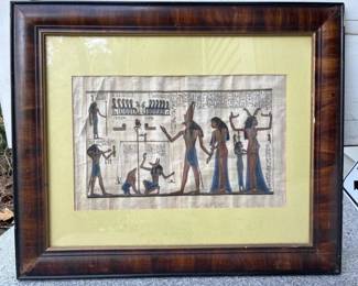 224 handpaintedegyptianpapyrusartframed
