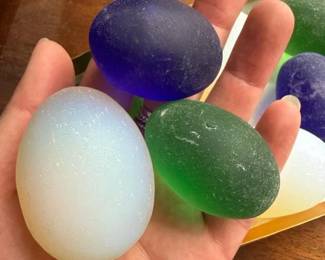 395 setof8frostedseaglassdecorativeeg