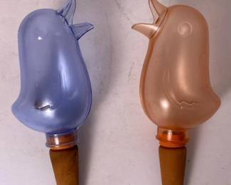 240 pairofpinkandbluebirdshapedplant