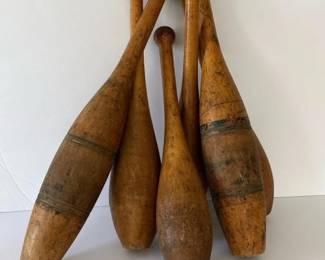 472 setofsixvintagewoodenindianclubs