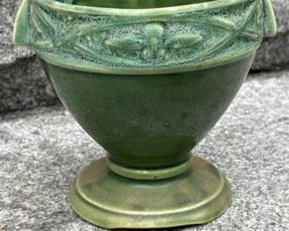 448 vintagegreenpedestalpotterybowlplan