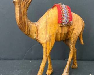 162 handcarvedwoodencamelfigurinewithr