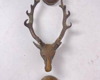 143 vintagebrassstagheaddoorknockerwit
