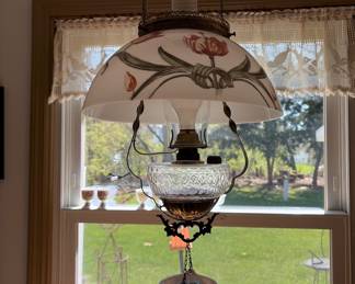Antique electrified hanging light