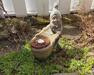 Cement gnome planter