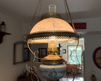 Antique electrified Hanging light