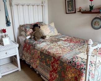 Antique white Iron twin bed