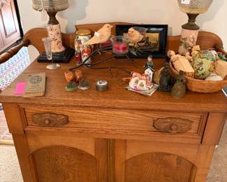 Antique Chest and Lamps