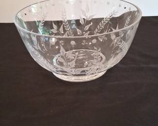 Fostoria Wheat Etch Footed Bowl