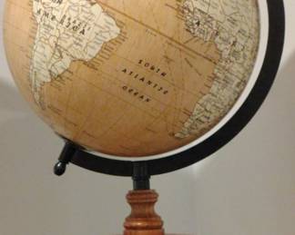 Vintage World Globe with Wooden Base second image