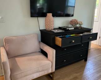 Black Painted ThreeDrawer Dresser second image