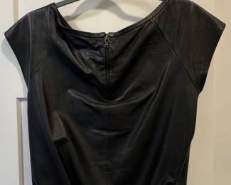 Alice Olivia Black Leather Gathered Top third image