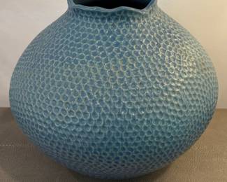 Miro Blue Textured Ceramic Vase