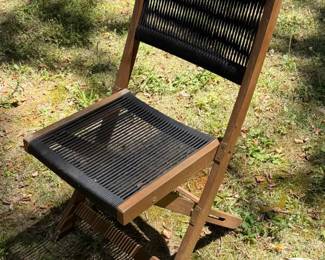 Article Kala Folding Teak Chair with Black Rope