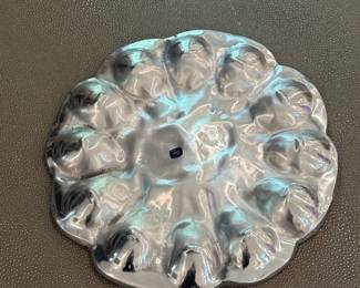 Sterling Silver Oyster Plate with Rabbit Motif by Arthur Court second image