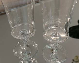 Crystal Flute Glasses with Beaded Rim