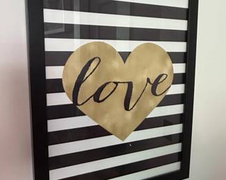 Set of Two Framed Bonjour and Love Wall Art Prints second image