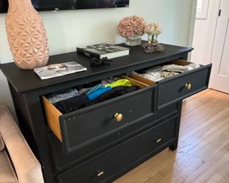 Black Painted ThreeDrawer Dresser