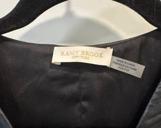 Ramy Brook New York Faux Leather VNeck Top second image