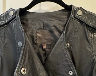 Joie Black Leather Cropped Moto Jacket second image