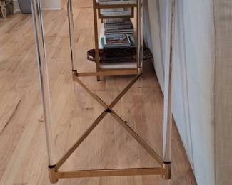 Brass and Acrylic Console Table with Glass Top