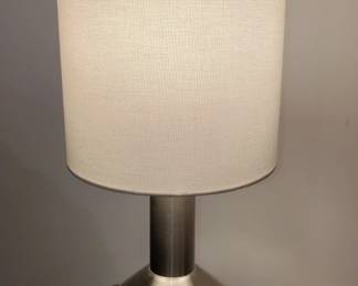 Modern Brushed Nickel Table Lamp with Fabric Shade