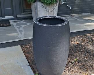 Large Black Textured Fiber Cement Planter Pot