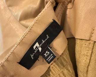 For All Mankind Beige Faux Leather Puff Sleeve Square Neck Mini Dress third image