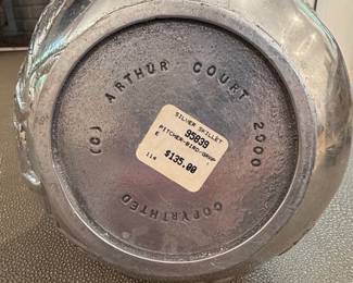 Arthur Court Pitcher  Bird and Grape Pattern second image