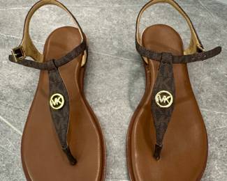 Michael Kors Mallory Logo TStrap Sandals