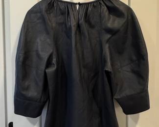 Rebecca Taylor Black Leather Gathered Blouse third image