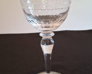 Libbey Rock Sharpe Arvida Etched Crystal Wine Glass