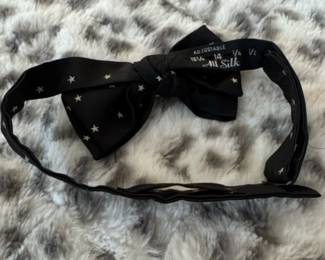 Tommy Hilfiger Adjustable Silk Blend Bow Tie with Stars second image