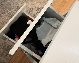 White TwoDrawer Nightstand with Ceramic Knob