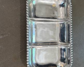 Mariposa String of Pearls ThreeCompartment Serving Tray