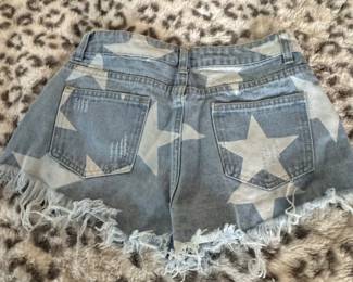 SHEIN Womens Star Print Denim Shorts third image